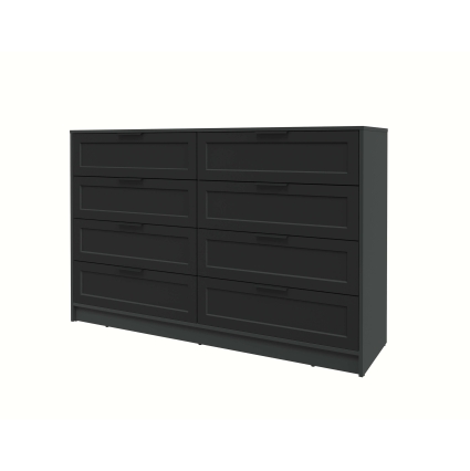 Kомод Тренд КТ-К157 (Антрацит ЛДСП/ Черный ЛМДФ) Ш1565 В1020 Г451